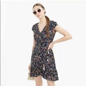 J.Crew Faux-Warp Dress Nacy Floral S